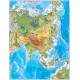 Asia. Harta fizica fata/Harta de contur (verso)