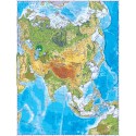 Asia. Harta fizica fata/Harta de contur (verso)
