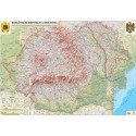 Romania si Republica Moldova. Harta fizica (fata)/Harta de contur (verso)