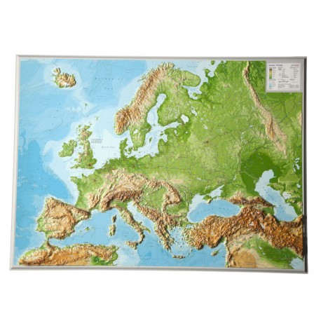 Georelief Harta Europei in relief mare, 3D