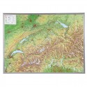 Georelief Harta in relief 3D a Elvetiei, mare, in cadru de aluminiu (in germana)
