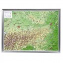 Georelief Harta in relief 3D a Austriei, mare, in cadru de aluminiu (in germana)