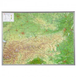 Georelief Harta mica in relief a Austriei, 3D, cu rama de plastic DEZACTIVAT