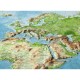 Georelief Harta lumii in relief, mare, 3D,in cadru de aluminiu