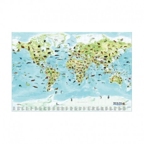 Hartă pentru copii Stellanova cu enciclopedie de animale