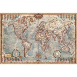 Harta lumii Modern World Antique Map, laminata RayWorld