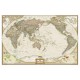 Harta lumii centrată pe Pacific design antic National Geographic 