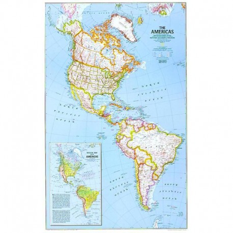 Harta politică America de Nord şi de Sud National Geographic 