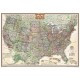  Harta politică SUA design antic, laminată National Geographic