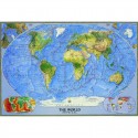 Harta fizica a lumii mare National Geographic