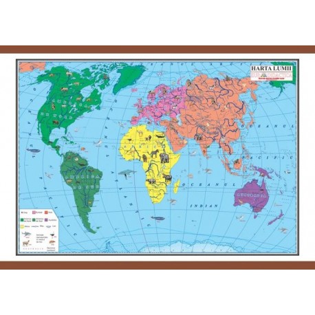 Harta lumii pentru copii 1400x1000 mm