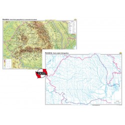 Romania. Harta fizico-geografica si a resurselor naturale de subsol - bilingv - DUO 140x100 cm