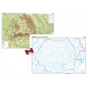 Romania. Harta fizico-geografica si a resurselor naturale de subsol - bilingv - DUO 140x100 cm