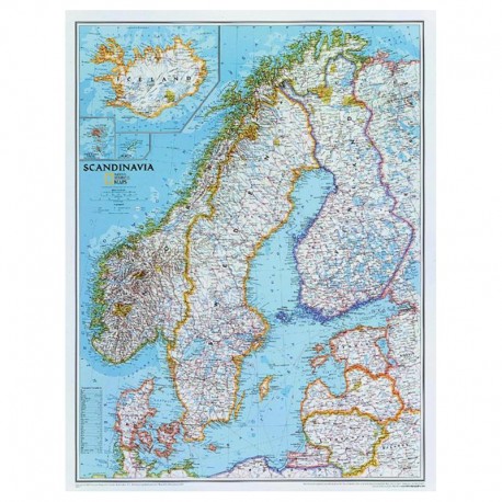 Harta regionala Scandinavia National Geographic
