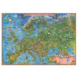 Harta Europei pentru copii (fata)/harta de contur(verso)