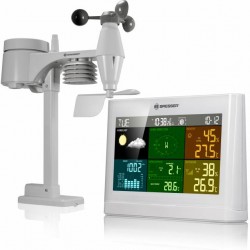 Statie meteo Bresser 5-in-1 Comfort cu afisaj color, alb