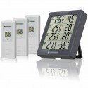 Termo-higrometru BRESSER Temeo Hygro Quadro cu 4 date de masurare independente, gri