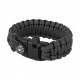 Bratara Survival Paracord cu busola, fluier si firestarter 8"
