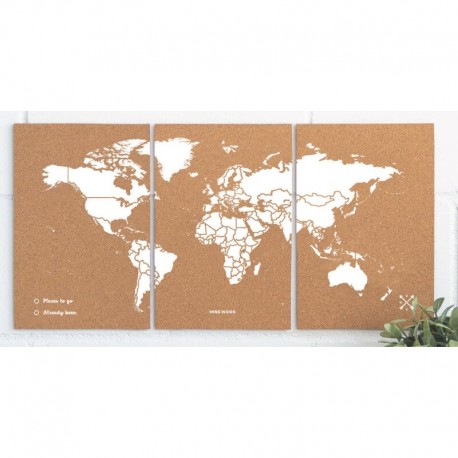 Harta lumii Miss Wood Puzzle Map M - White