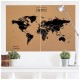 Harta lumii Miss Wood Woody Map Natural Cork XXL black