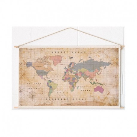 Harta lumii Miss Wood Woody Cotton Map Old school