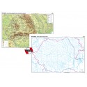 Romania. Harta fizico-geografica si a resurselor naturale de subsol Duo 160x120 cm