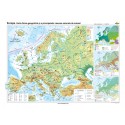 Europa. Harta fizico-geografica si a principalelor resurse naturale de subsol 160x120 cm