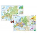 Europa. Harta fizico-geografica si a principalelor resurse naturale de subsol si Europa. Harta politica – Duo Plus 160x120 cm