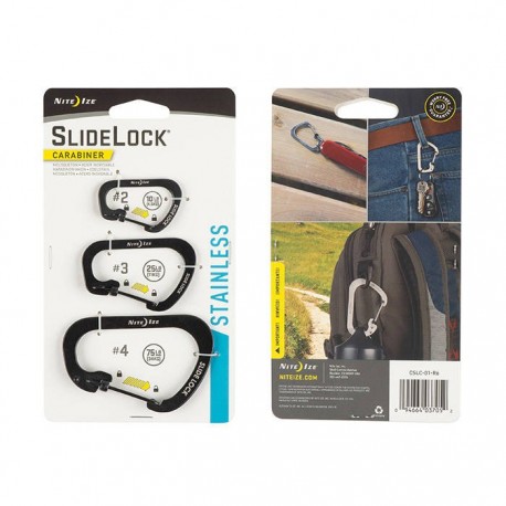 Set Carabina Nite Ize SlideLock 2 3 4