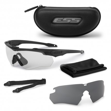 Set Ochelari Ballistic ESS Crossblade 2LS cadru negru lentile clear si smoke gray