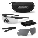 Set Ochelari Ballistic ESS Crossblade 2LS cadru negru lentile clear si smoke gray