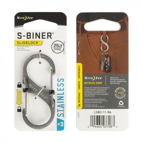 Nite Ize S-Biner SlideLock Stainless Steel 3 Stainless