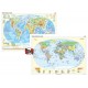 Harta fizică a lumii şi Harta politică a lumii – Duo Plus 140x100 cm