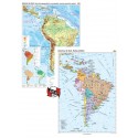America de Sud. Harta fizico-geografica si a principalelor resurse naturale de subsol si America de Sud. Harta politica