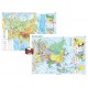 Asia. Harta fizico-geografică şi a principalelor resurse naturale de subsol şi Asia. Harta politică – Duo Plus
