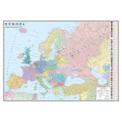 Europa. Harta politica(fata). Harta de contur (verso) 600x470mm