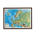Europa. Harta fizica si politica (proiectie Mercator, 3D), format A3, 450x330mm, cu rama