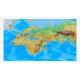 Lumea. Harta fizica si a substantelor minerale utile (proiectie 3D), 1000x700mm