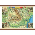 Romania - tara mea de dor (harta interactiva cu recunoastere vizuala), 1000x700mm, cu sipci
