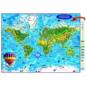 Harta lumii pentru copii (2000x1400 mm), fara sipci