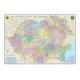 Romania si Republica Moldova. Harta administrativa /Harta de contur (verso),600x470mm, fara sipci