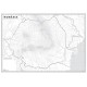 Romania si Republica Moldova. Harta administrativa /Harta de contur (verso),600x470mm, fara sipci