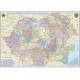 Romania si Republica Moldova. Harta administrativa (700x500mm), fara sipci