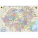 Romania si Republica Moldova. Harta administrativa (700x500mm), fara sipci