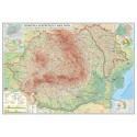 Romania si Republica Moldova. Harta fizica, administrativa si a substantelor minerale utile (1000x700mm), fara sipci
