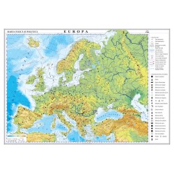 Europa. Harta fizica si politica (1400x1000mm), fara sipci