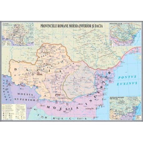 Harta Provinciile romane Moesia Inferior si Dacia