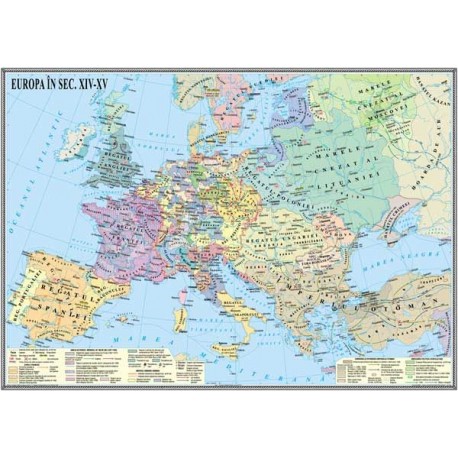 Harta Europa in secolele XIV-XV