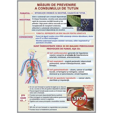 Plansa Masuri de prevenire a consumului de tutun