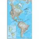 Harta continentala America de Nord si America de Sud din punct de vedere politic (58 x 91 cm)